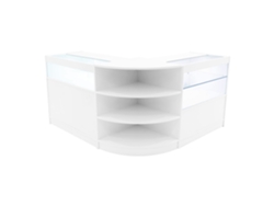 Conjunto de mostrador comercial Harmonia | Blanco | B900C900LM60 | MDF y vidrio templado | Estanterías y puertas MonsterShop