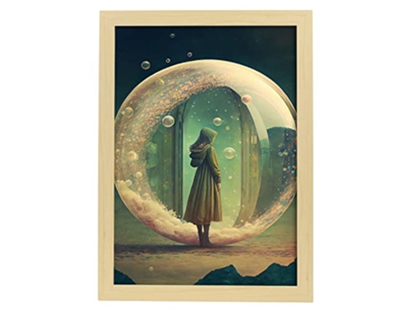 NACNIC Poster Hechicera En Estilo Surrealismo Cinematográfico Ilustraciones Y Grabados De Historieta Abstracta Y Artística A3 Marcos Madera