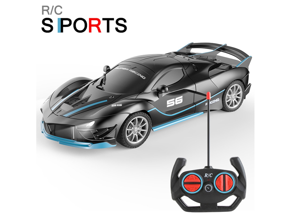 Coche RC 1/18 con luz LED, control remoto de 2,4 G, vehículo deportivo de alta velocidad para niños y niñas, Aeuzwr