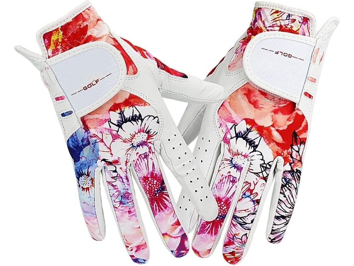 Guantes de golf de piel estampada para mujer con ajuste suave y puño largo (1 par) | Sin marca