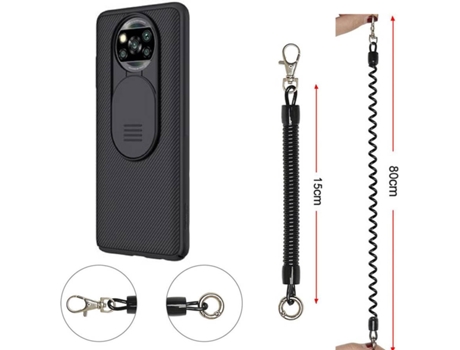 Funda Xiaomi Poco X3 NFC Camshield Con Cordón Antirrobo Negro