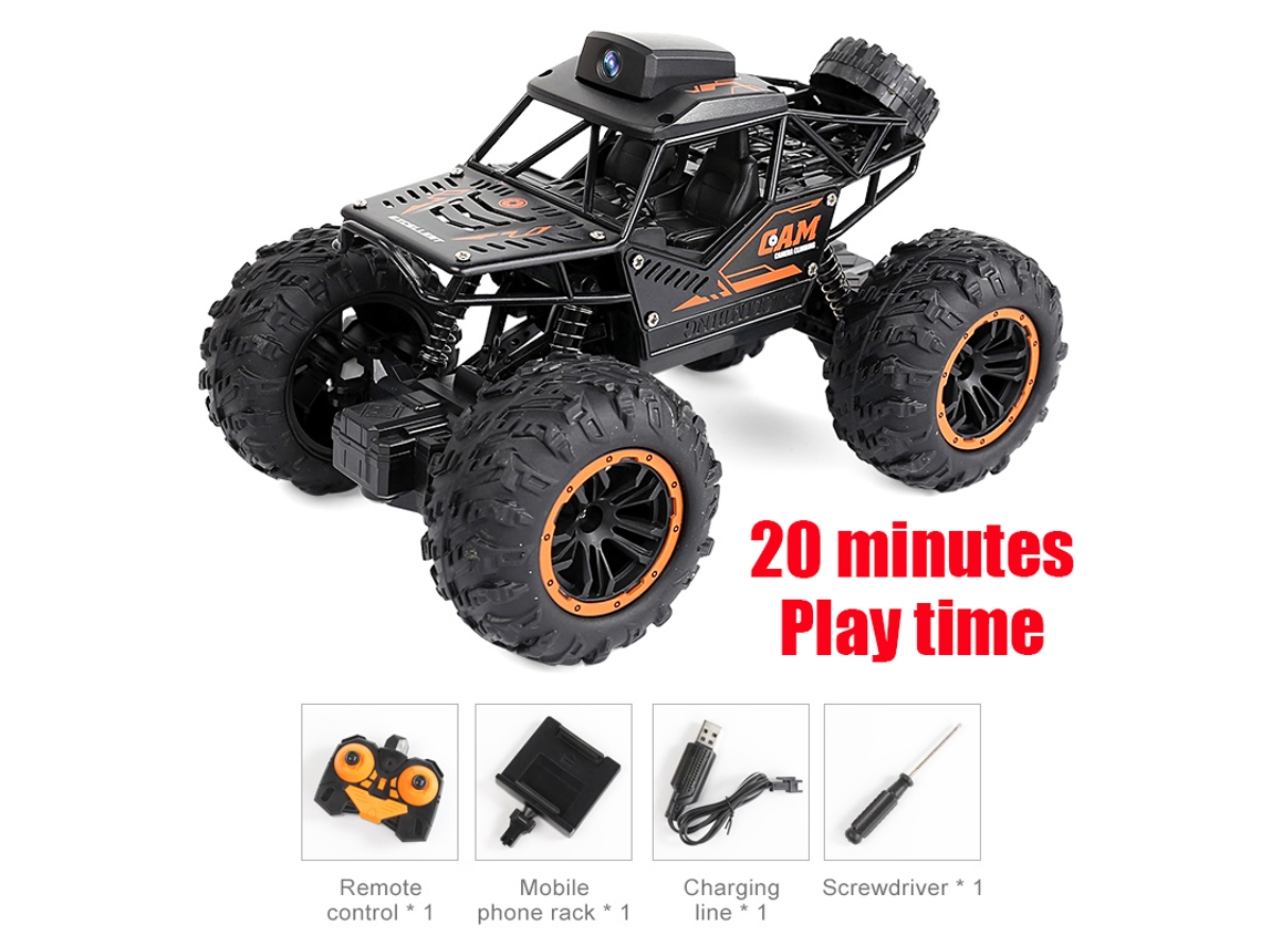 Coche RC con cámara HD FPV Wifi, todoterreno todoterreno 118 con acrobacias, escalada y drifting, control remoto 2.4G, 20 min de duración. Aeuzwr