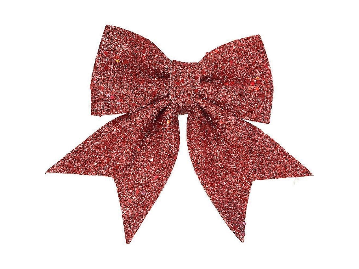 Omni-adornos De Moño Grande Con Brillantina Para Árbol De Navidad Decoración De Navidad Regalo 2/10 Piezas 2 Piezas Rojo