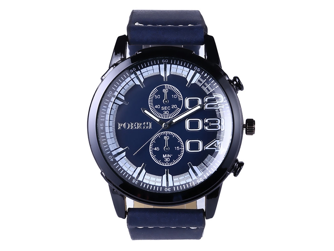 Reloj De Pulsera Analógico De Cuarzo Para Hombre Zhoulianfa Con Correa De Cuero Sintético (azul)