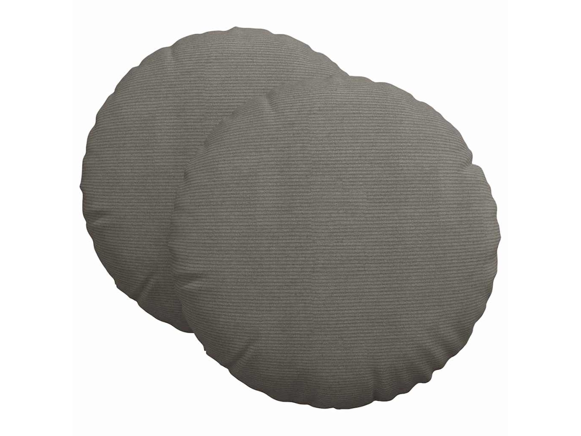 Cojines Para Asiento 2 Uds Gris Claro Ø 60 Cm Tela De Pana