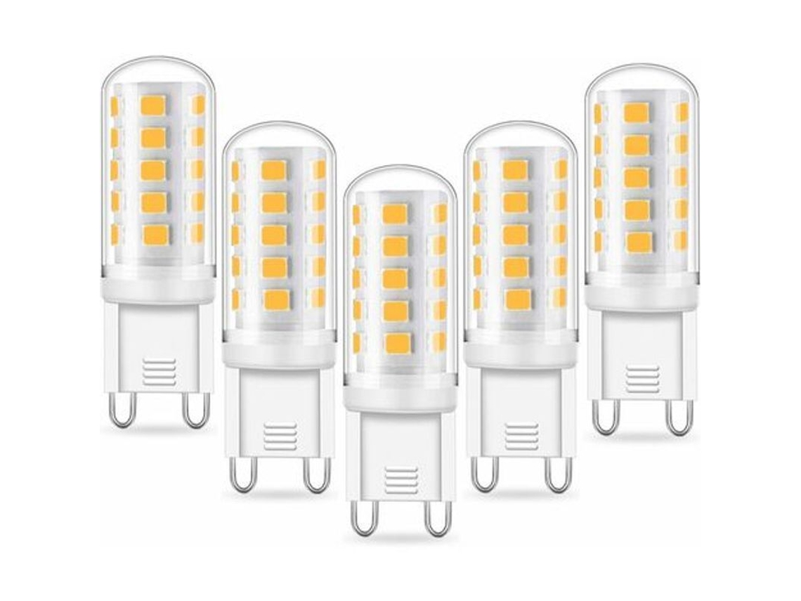 Bombilla Led G9 De 3w, Equivalente A 40w, 450-480lm, Luz Blanca Fría 6000k, Sin Intermitente, Paquete De 5.