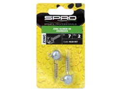 Paquete de 6 unidades de 2 cabezas de plomo SPRO Zinc Screw-in Jigheads - 7 g