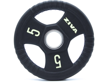 Disco de Musculación Redondo ZIVA Performance Negro y Amarillo (5 Kg)