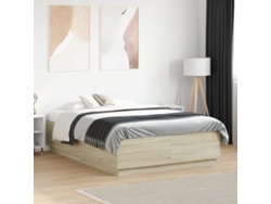 Estructura De Cama Madera De Ingeniería Roble Sonoma 120x190 Cm