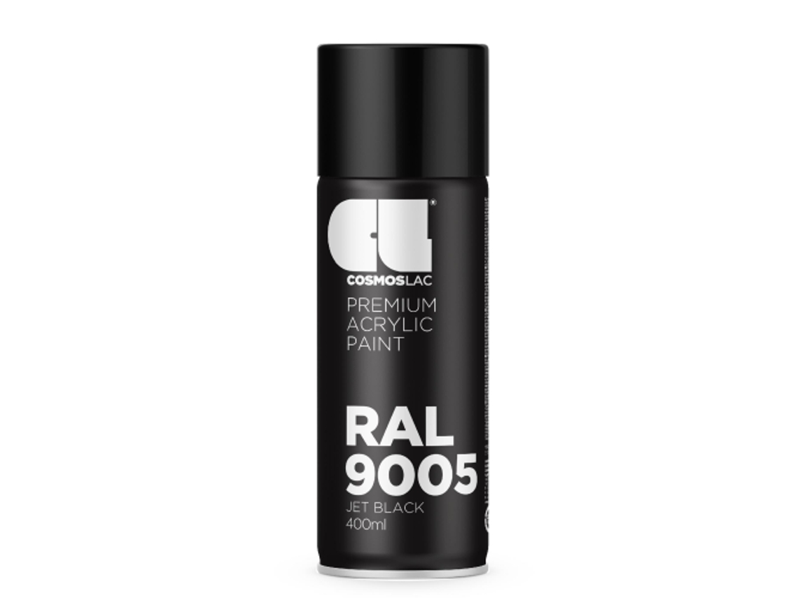 Spray Premium Acrylic Brillante Ral Cosmos Lac 400 Ml (Ral 9005 Negro Intenso)