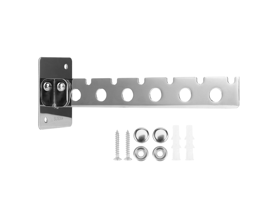 Tendedero de pared de acero inoxidable 304 con 6 agujeros