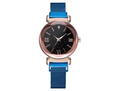Reloj De Pulsera De Cuarzo Para Mujer Con Correa De Aleación Y Diamantes De Imitación (azul)