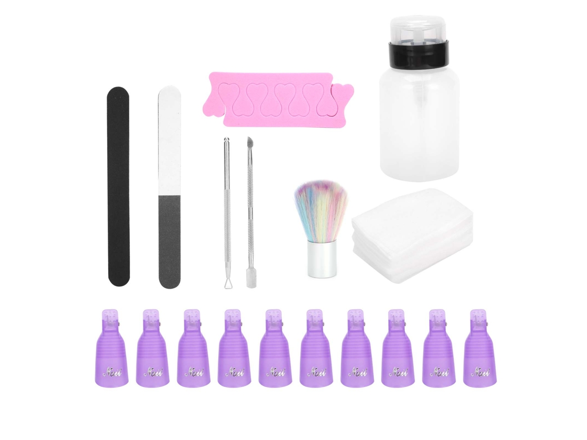 Kit Para Quitar El Esmalte De Uñas En Gel: Palito Para Cutículas, Lima De Uñas.