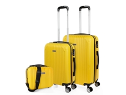 Juego De Maletas Rígidas Abs ITACA Sevron amarillo (41X66x27 Cm - 68L)