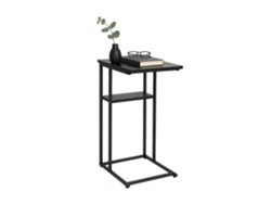 Mesa Auxiliar Relaxdays, Estantes Grandes Y Pequeños, (hxanxf) 60 X 40 X 30 Cm, Mesa Para Sofá, Metal Y Mdf, Negro