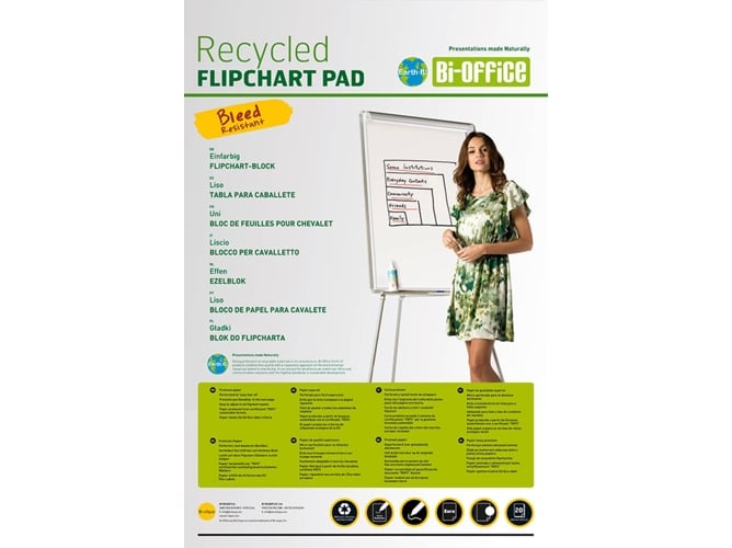 Bloc de Papel para Flipchart BI-OFFICE FL0311803 (65x98cm)