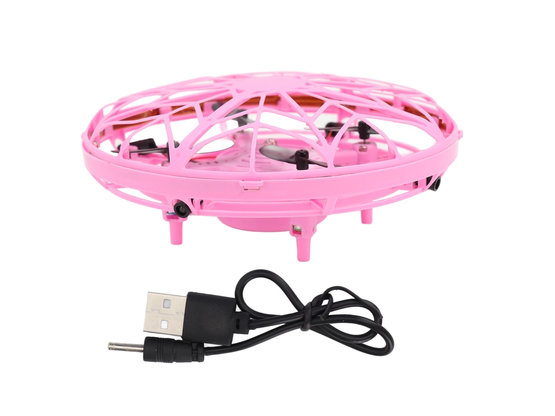 Minidron Ovni De Mano Con Sensor De Movimiento Y Luz Led, Juguete Para Niños - Rosa