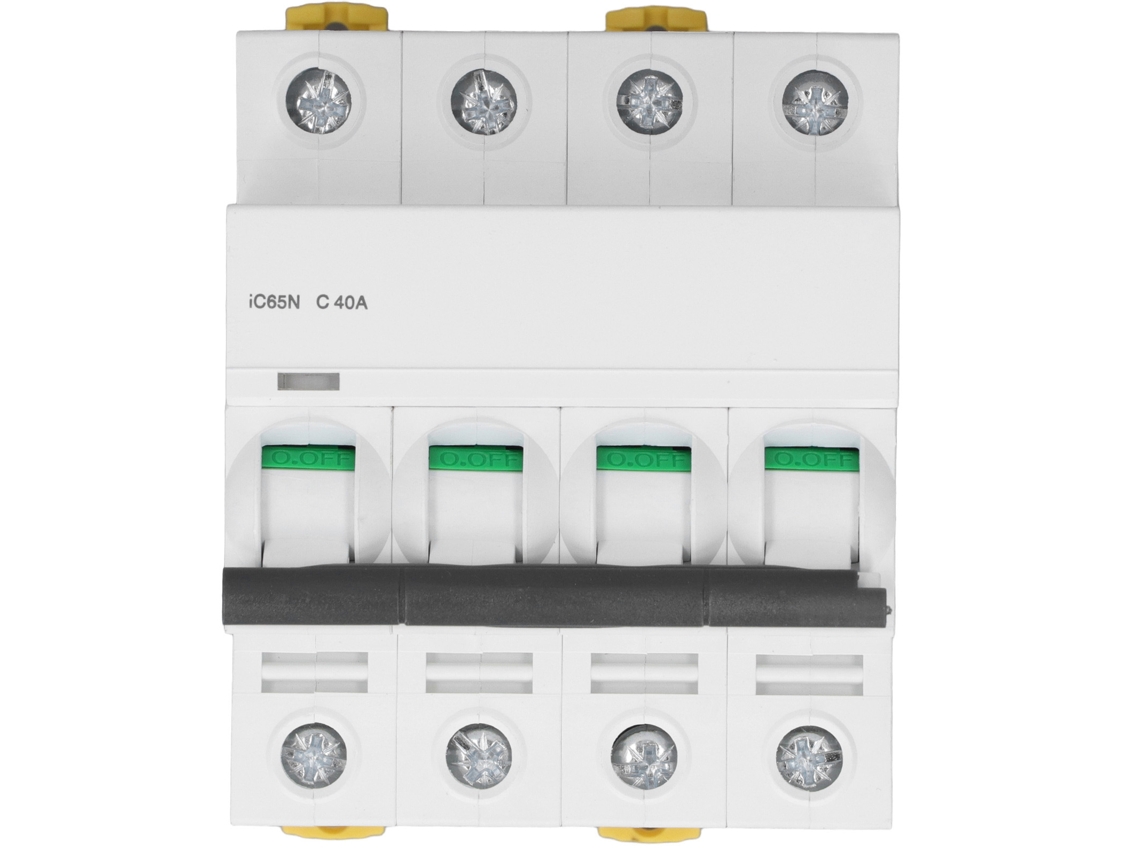 Disyuntor Miniatura 4p 40a 400v Baja Tensión 6000a Capacidad De Ruptura Carril Din Pa66