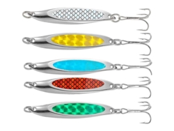 Kit De Señuelos Giratorios Para Pesca En El Mar, 5 Señuelos Metálicos De 7 Cm Y 21 G Con Caja De Herramientas.