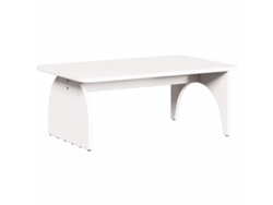 Mesa de centro blanca de 80 x 50 x 31 cm, madera maciza de pino HARLANV1