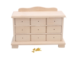 Armario De Madera En Miniatura A Escala 1:12 Con Cajones Para Accesorios De Casa De Muñecas