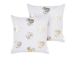 Juego de cojines decorativos BELIANI Goldenrod de Terciopelo Blanco 45x45x10