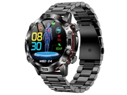 Reloj inteligente 1.43 ECG Composición sanguínea Sin azúcar en sangre IMC Función de grasa corporal Carcasa de aleación Llamada Bluetooth SOS Negro Yizhood