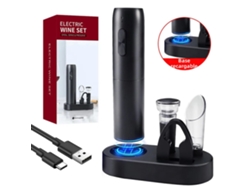 Abrebotellas eléctrico con base recargable, accesorio de cocina, herramienta para botellas de vino.