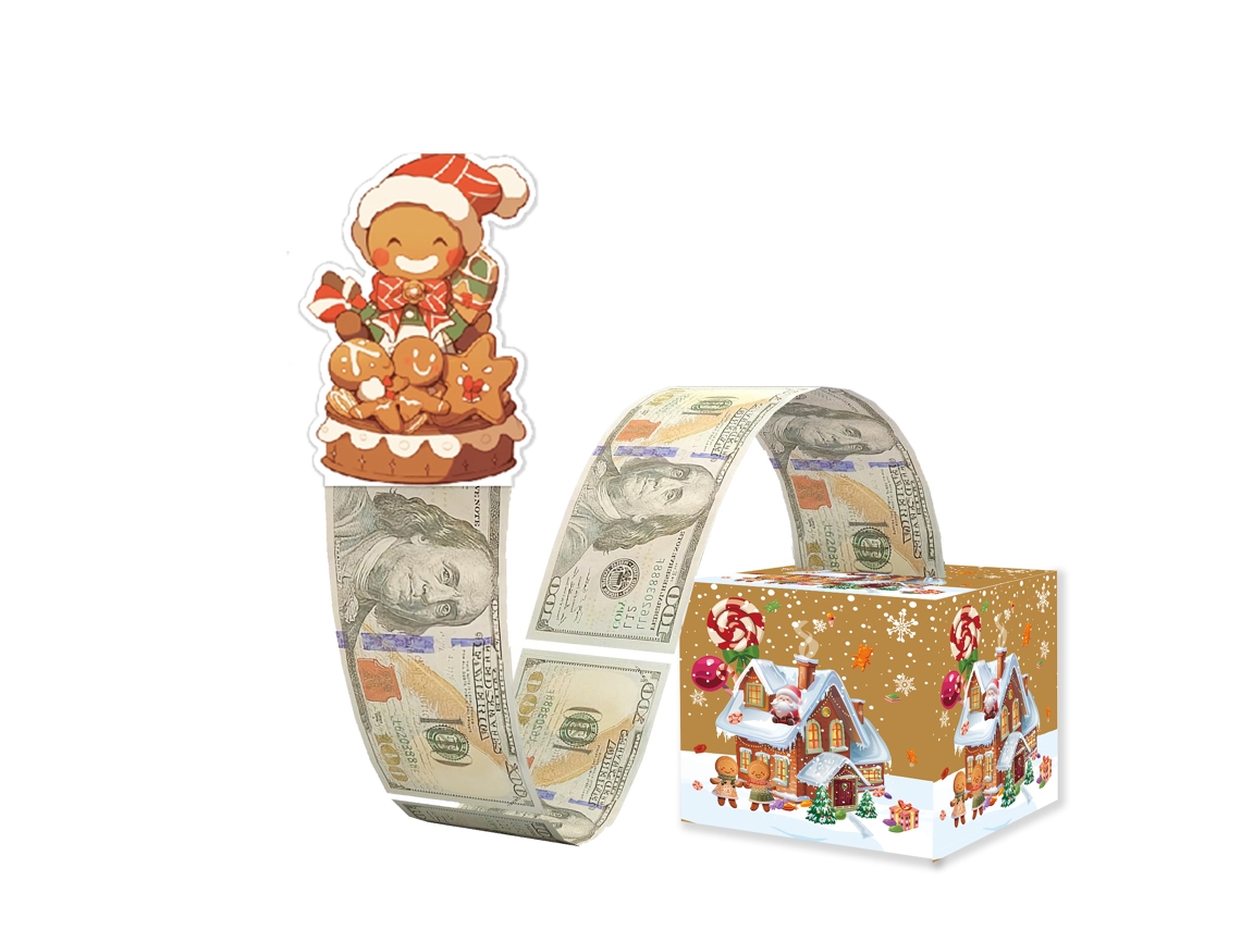 Caja de regalo navideña para dinero, organizador de dinero DIY con 50 bolsas transparentes Aeuzwr (Estilo 2)