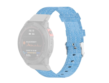 Correa de lona transpirable con herramienta para Garmin Fenix 7S/6S/5S/Instinct 2S - azul cielo