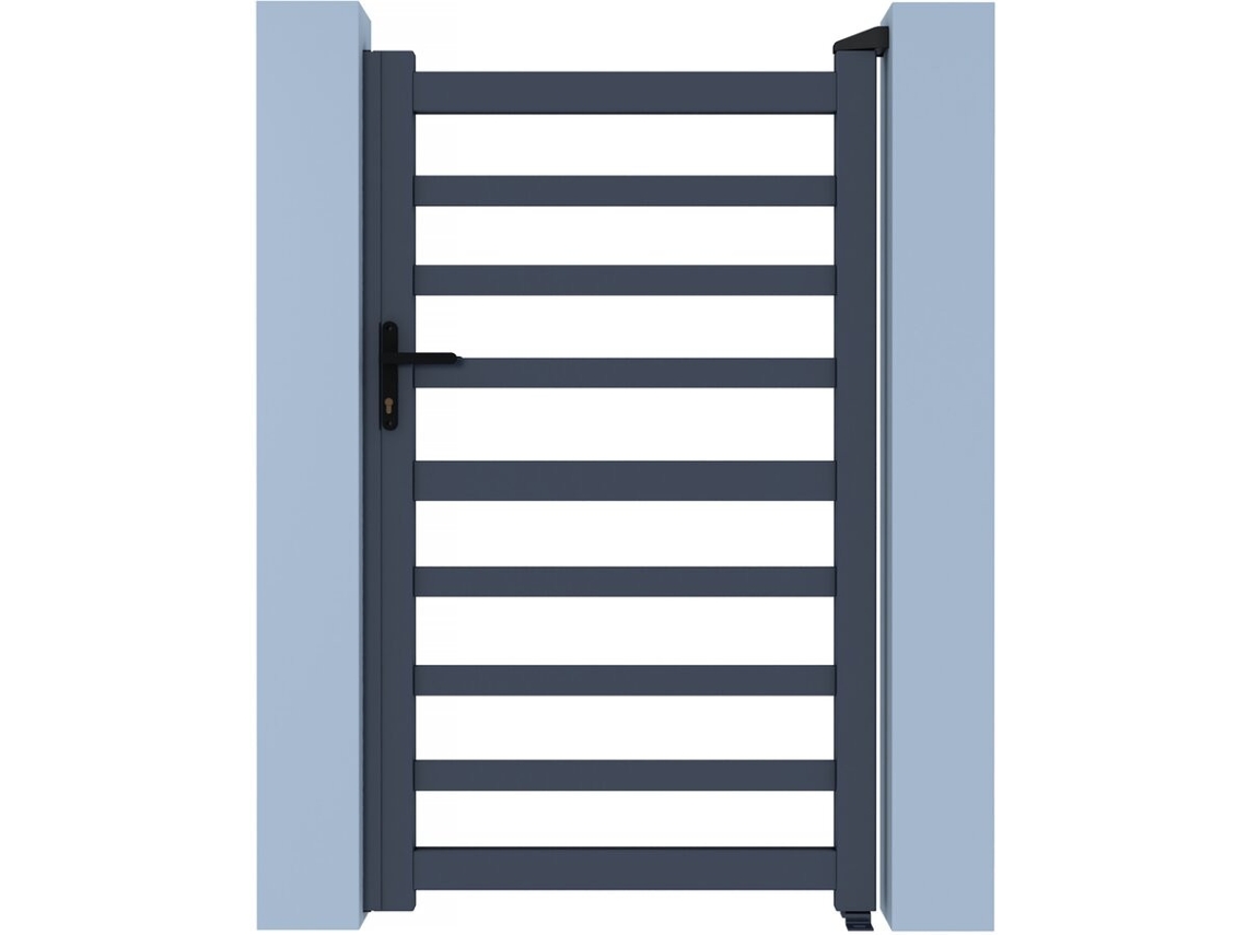 Puerta De Aluminio Calado <<marius>> - 100 X 180 Cm - Gris