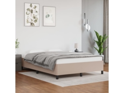 Estructura Cama Sin Colchón Cuero Sintético Capuchino 140x190cm