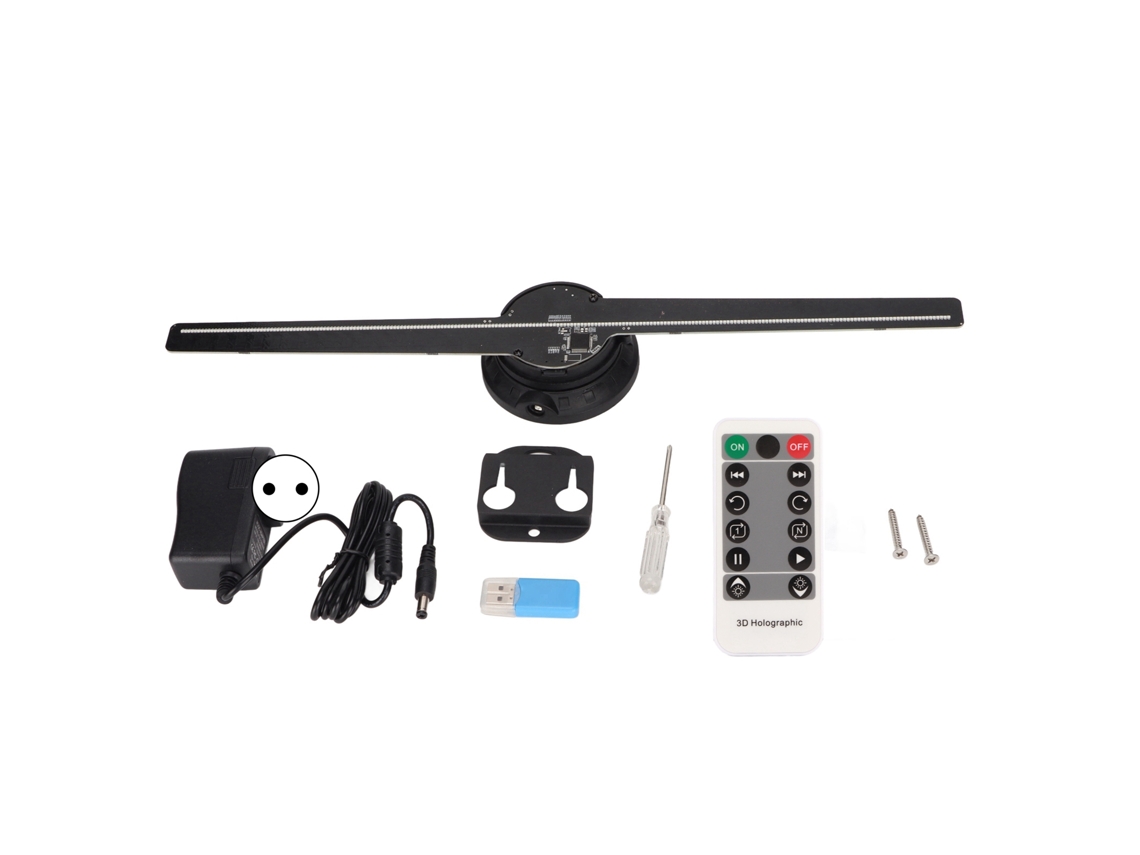 Proyector De Ventilador Holográfico 3d De 42 Cm, Máquina Publicitaria Led Df-42, 2 Aspas, 100-240 V
