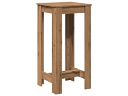 Mesa de bar con estantes de madera de roble artesanal, EXCLUSIVA MAISON (51x50x103,5 cm)
