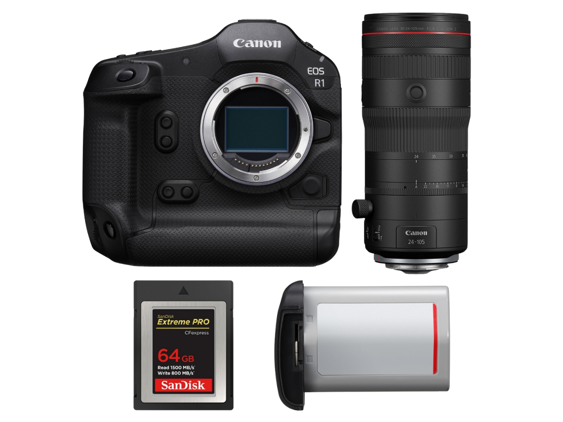 Canon Eos R1 + Rf 24-105mm F/2.8 L Is Usm Z + 1 Sandisk 64gb Extreme Pro Cfexpress Type B + Canon Lp-e19 + Ebook Pricedirect