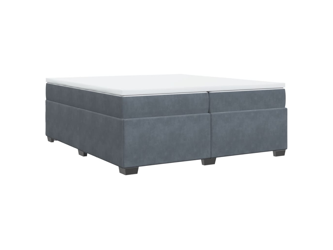 Maison Exclusive - Cama Box Spring Con Colchón Terciopelo Gris Oscuro 200x200 Cm