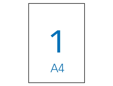 Etiquetas Adhesivas Permanentes A4 Rectas 25 Hojas APLI (Blanco - 210 X 297 mm)