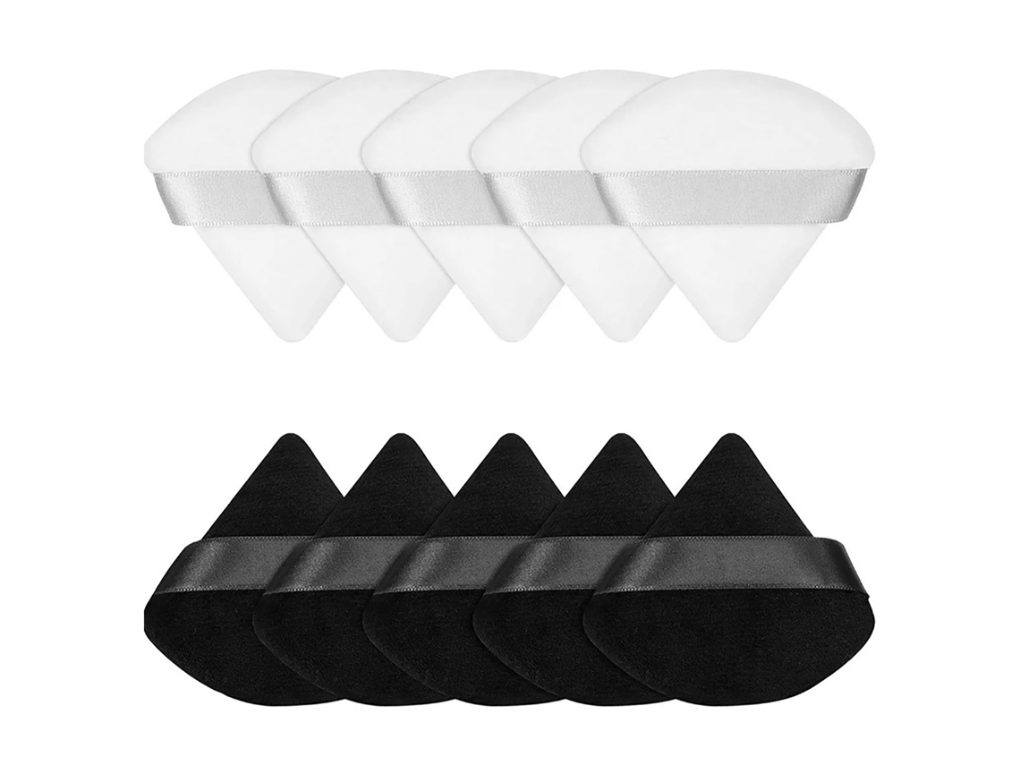 10 Esponjas Triangulares De Maquillaje Para Polvos Cosméticos: Suaves, Reutilizables Y Portátiles.