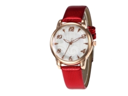 Reloj De Pulsera De Cuero Para Mujer, Estilo Formal E Informal, A La Moda, Movimiento De Cuarzo, Rojo.