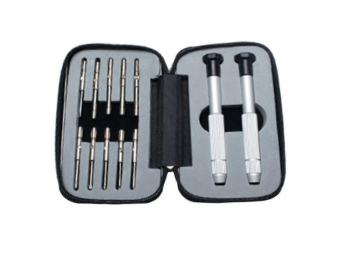 Kit de reparación de gafas de sol GOKOCO con 12 piezas: almohadillas nasales, tornillos, ganchos para las orejas, llave en D y juego de destornilladores planos.