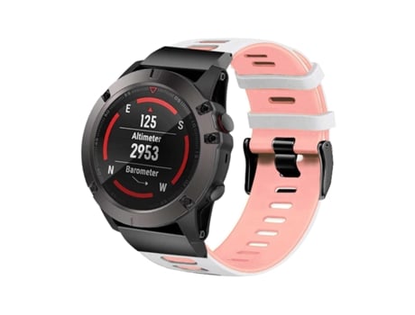 Correa para Garmin Fenix 5X Blanco y Rosa