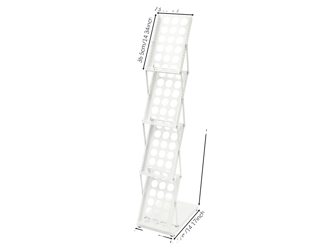 Portafolletos, diseño plegable, estructura de 4 niveles, blanco OEM