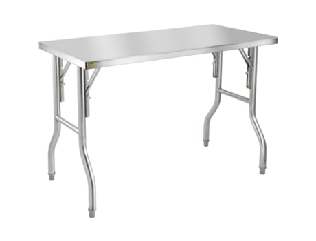 Mesa plegable de acero inoxidable de 48 x 24 x 33,5 pulgadas con carga de 661 libras VEVOR
