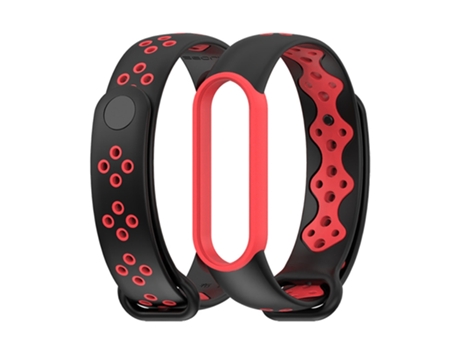 Correa Smartwatch para Xiaomi Mi Band 5/6/7 Mijobs Sport TPU Bicolor (Negro + Rojo)