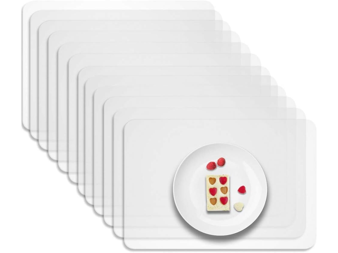 Juego de Mesa - Set de 12 juegos de mesa transparentes y lavables NEVEANCE
