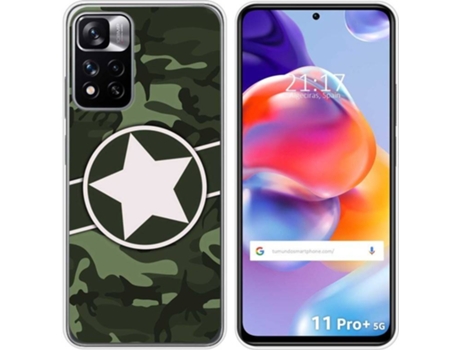 Carcasa para Xiaomi Redmi Note 11 Pro+ Plus 5G TUMUNDOSMARTPHONE Dibujos Camuflaje 01 Multicolor