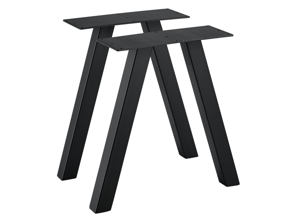 Juego de 2 Patas para Banco [EN.CASA] Heustreu (Acero - 40 x 12 x 40 cm - Negro)