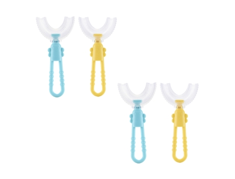 4 paquetes de cepillos de dientes en forma de U para niños con cerdas de silicona, cepillo de dientes para niños pequeños, estilo 4