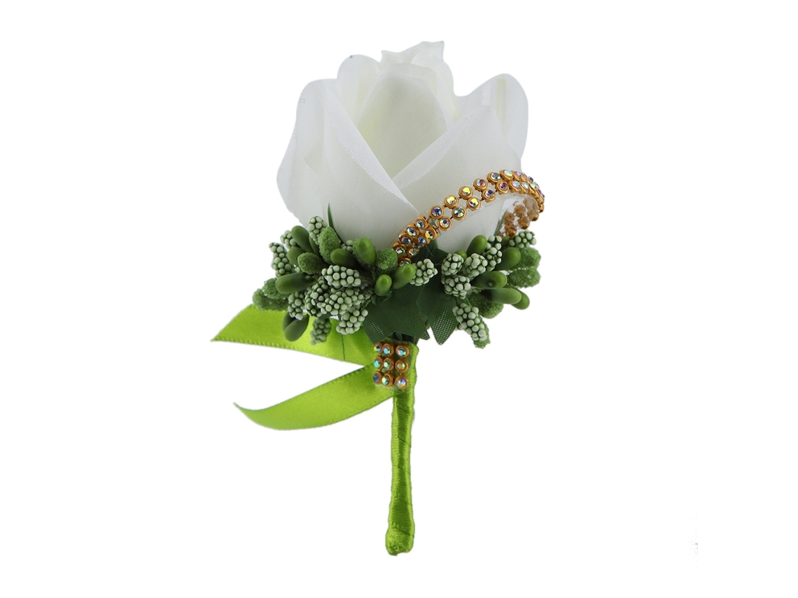 RNEMITERY 1ud Bonita Correa Artificial Hecha a Mano para Damas de Honor Bodas Decoración Novio (Verde)