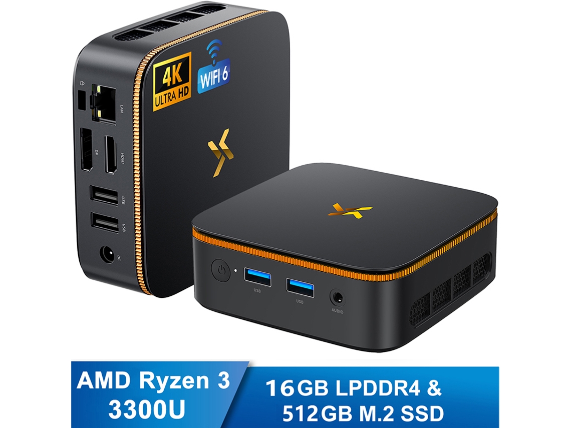 Mini Pc Huidun H50 Amd Ryzen™ 3 3300u Max 16 Gb 512 Gb Windows 11 Pro Wifi 6 Negro